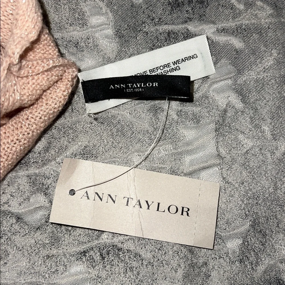 Ann Taylor Light Pink Sparkly Cashmere Blend Infinity Scarf, OS, NEW